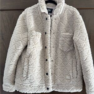 UGG Janson UGGfluff Trucker Off-White Sherpa Jacket NWOT